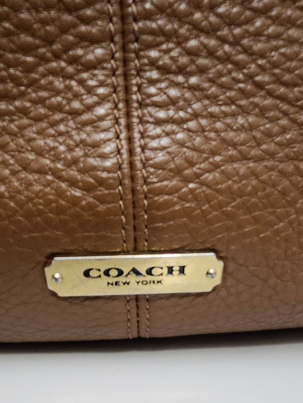 Coach Avery Pebbled Leather Shoulder Tote Hobo Satchel Bag #F23309 Saddle Brown - Picture 4 of 12